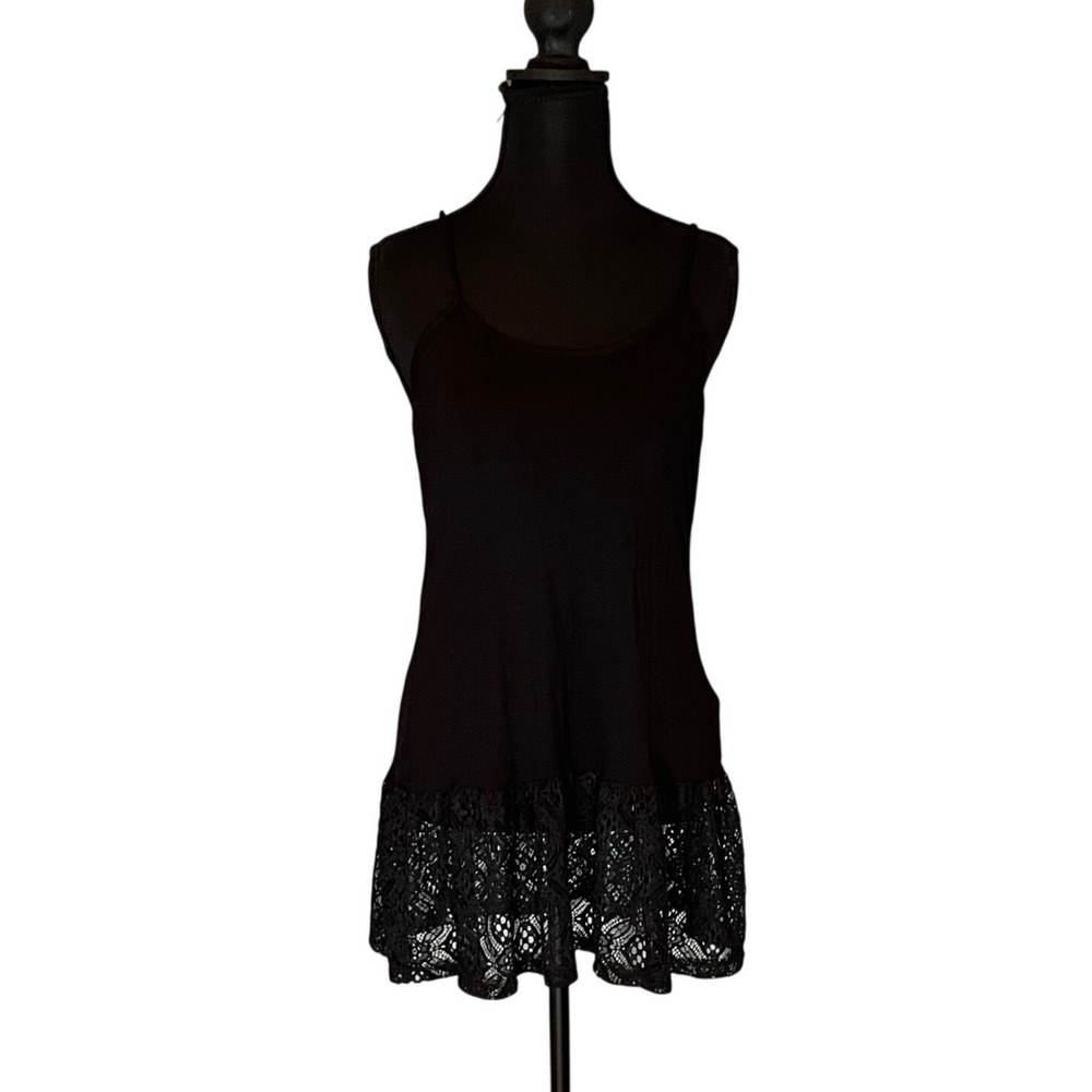 EIKOSI Black Lace Trim Tank Cami Extender‎ Women Medium 90s Y2K Boho